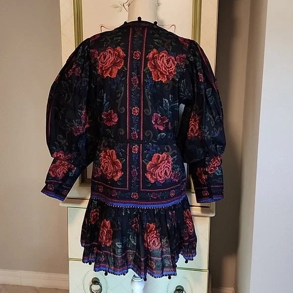 Farm Rio Flower Tapestry Mini Dress - Picture 4 of 7